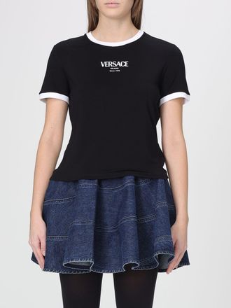 Versace T-shirts in viscosa con logo Versace