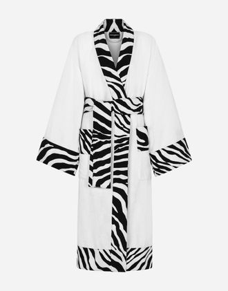 Dolce & Gabbana Cotton Terry Bathrobe - Belted Bathrobes Multicolor Xxl