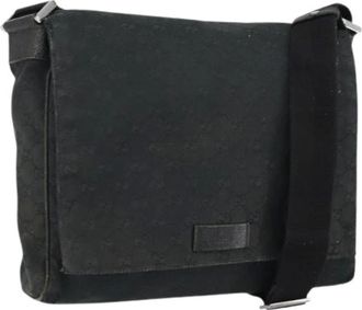 Gucci Pre-owned Cross Body Bags, female, Black, Size: ONE SIZE Pre-owned Canvas Cross Body Bag