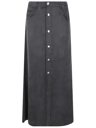 Pinko Gioveretto Button-Down Cupro-Blend Long Skirt