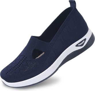 Generic Womens Summer Mesh Slip-On Sneakers, Round Toe Glitter Breathable Casual Shoes, Anti-Slip Comfort Walking Shoes, Lightweight Fashion Easy-On Flats