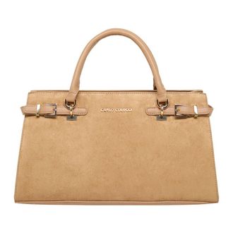 Carlo Colucci Handtas van su&egrave;delook - Dames - Handtassen - Beige - ONE Size - Su&egrave;de - Tassen