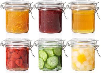 OEM Seis Peque&ntilde;os Tarros De Cristal De 237 Ml Tapa, Anillos Sellado Transparentes Resistentes Corrosi&oacute;n, Tarros Cristal Tarros Almacenar Alimentos