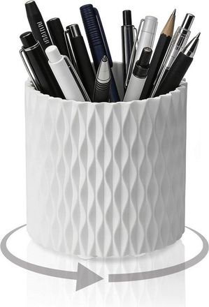 OEM Organizador De Bol&iacute;grafos, Organizador De Escritorio Con Funci&oacute;n De Rotaci&oacute;n De 360&deg;, Color Blanco Para Oficina, Escuela Y Hogar