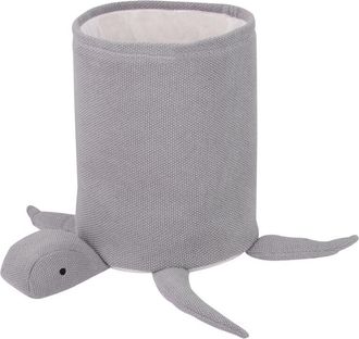 Beliani Beliani - Cesta De Almacenamiento Para Juguetes De Algod&oacute;n Tortuga Accesorio De Habitaci&oacute;n Infantil De Punto Gris Tanda