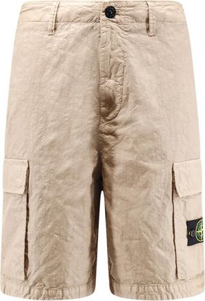 Stone Island Nylon Shorts - Heren - Korte Broeken - Beige - W32 - Nylon - Korte Broeken