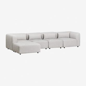 Sklum Sof&aacute; Modular De 4 Piezas Con Puff Fogler Sklum