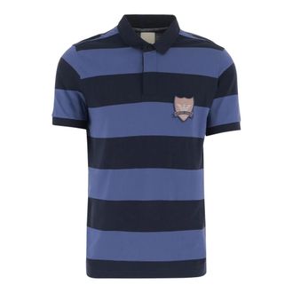 Emporio Armani Gestreepte Katoenen Poloshirt met Logo - Heren - Polos - Veelkleurig - L - Katoen - Tops