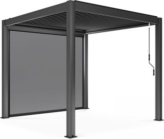 Oviala P&eacute;rgola bioclim&aacute;tica autoportante de 3x3m y 1 toldo de 2,66 x 2,34m