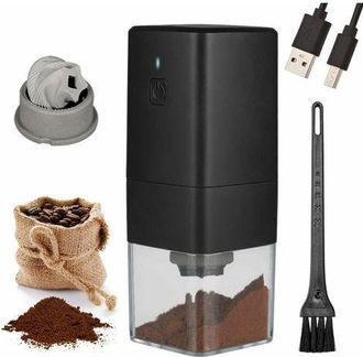 OEM Green Mobility-moulin &Agrave; Caf&eacute; Electrique Portable, Caf&eacute; Moulin 1300 Mah Usb Rechargeable Coffee Grinder Avec Brosse Pour Grains De Caf&eacute;, &Eacute;pices, Noix
