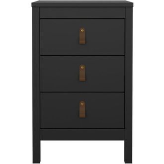 Furniture To Go Furniture To Go - Comodino 3 cassetti nero opaco H70,1 cm - barcelone