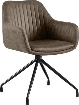 Clp Silla De Comedor Welby Gris Simil Cuero Vintage