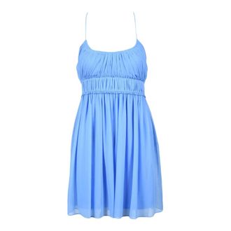 Patrizia Pepe Korte Jurk - Dames - Korte kleedjes - Blauw - L - Polyester - Kleedjes