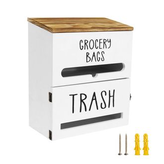 OEM Organizadores De Bolsas De Basura De Madera Con Soporte De Pared - Blanco