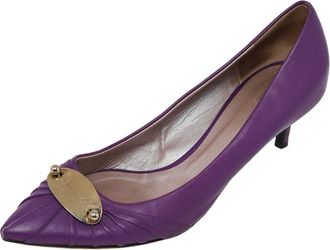Versace Purple Leather Pointed Toe Pumps