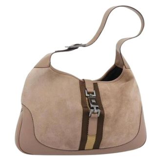 Gucci Pre-owned Shoulder Bags, female, Beige, Size: ONE SIZE Pre-owned Vintage Suede Shoulder Bag