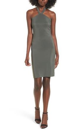 Leith Halter Body-Con Dress in Olive Sarma at Nordstrom Rack, Size X-Small