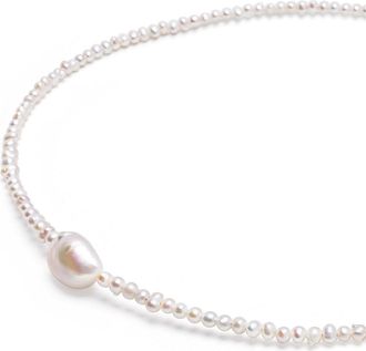 Nialaya Seed Pearl Choker Necklace in White at Nordstrom