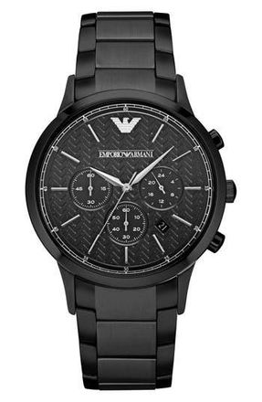 Emporio Armani Chronograph Quartz Bracelet Watch, 43mm in Black at Nordstrom Rack