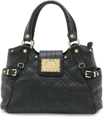 Versace Medusa Leather Tote Bag Black