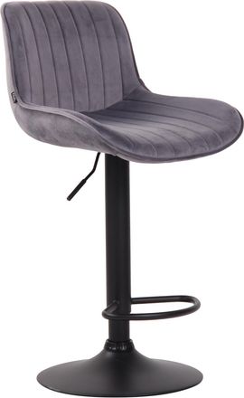 Clp Taburete De Bar Lentini En Terciopelo Gris Oscuro Negro