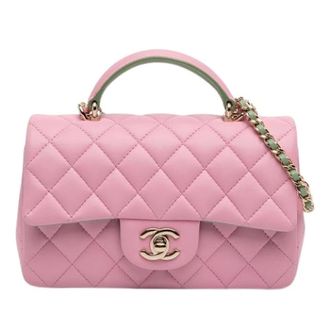 Chanel Pre-owned Quilted Satchel - Dames - Pre-owned - Roze - Maat: ONE Size Leer