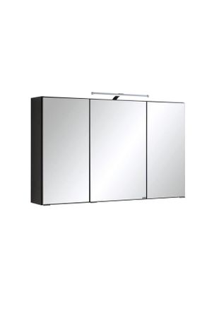 Held Spiegelschrank, Graphitfarben, Metall, 6 Fächer, 100x64x20 cm, Made in Germany, Badezimmer, Badmöbelsets & Badmöbelserien, Badmöbelserien