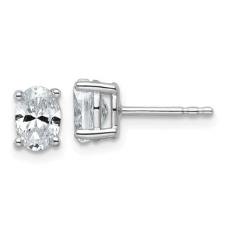Diamond2Deal 14k Gold 1 ct Oval Lab Grown Diamond Stud Earrings VS Clarity, D-E Color