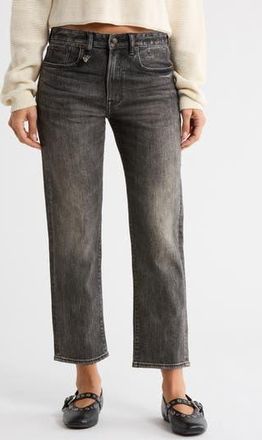 R13 Romeo Straight Leg Jeans in Kennet Black Stretch at Nordstrom Rack, Size 24