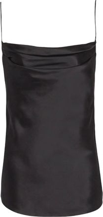 Balmain Top drappeggiato in raso - Nero