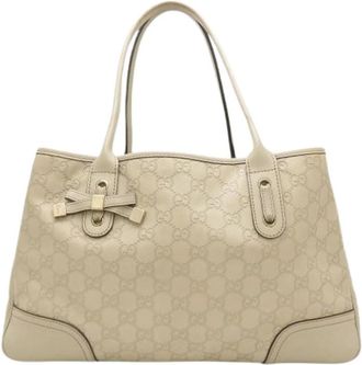 Gucci Pre-owned Tote Bag - Dames - Vintage Shopper - Beige - ONE Size - Leer - Vintage