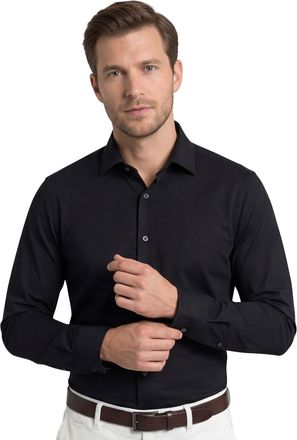 Olymp level five overhemd zwart jersey