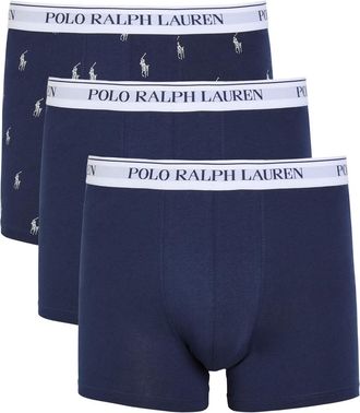 Polo Ralph Lauren Logo Stretch-cotton Trunks - set of Three - Navy - XL