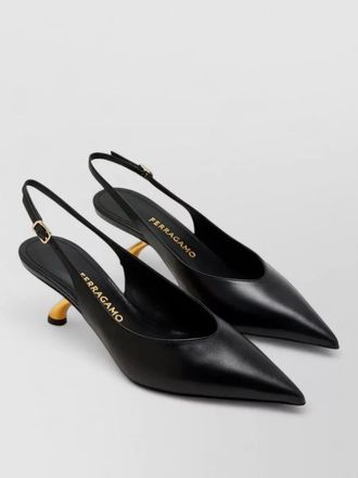 Ferragamo leather slingback pumps