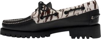 Sebago Womens/Ladies Ranger Zebra Print Buff Leather Moccasins (Black/White) - Size UK 6