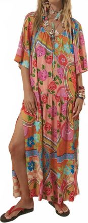 SPELL Aphrodite Floral Gown In Rose