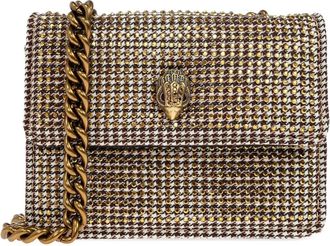 Kurt Geiger micro Kensington crystal-embellished chain bag - women - Polyester/Crystal - One Size - Gold
