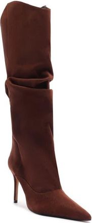 Schutz Maryana Up Slouch Pointed Toe Boot in Root Brown at Nordstrom, Size 10.5