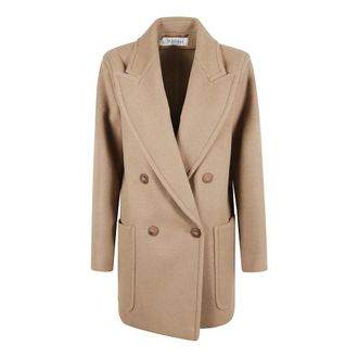 Max Mara Dames, Mantels, Bruin, Maat: S Wol