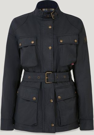 Belstaff Trialmaster Jacket Womens Waxed Cotton Dark Navy Size UK 10