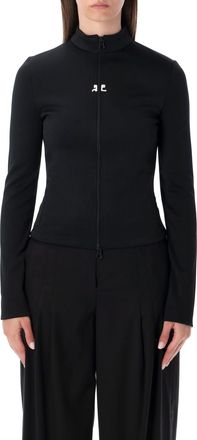 Courr&egrave;ges Womens Jersey Zip Jacket - Black - Size X-Small