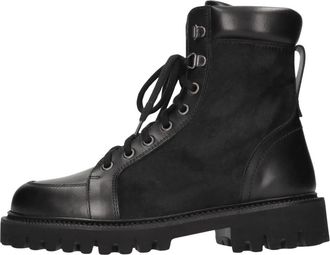 Henderson Tania Enkellaarsjes - Dames - Veterlaarzen - Zwart - 38 EU - Leer - Schoenen