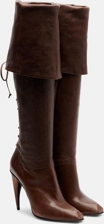 Alexander McQueen Lace-up leather knee-high boots