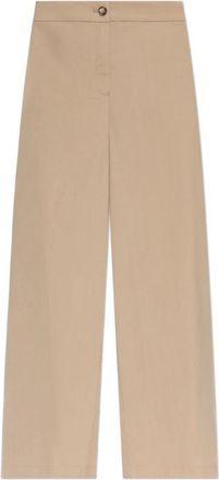 Emporio Armani Wijde Pijpen Broek - Dames - Wijde Broeken - Bruin - S - Katoen - Broeken