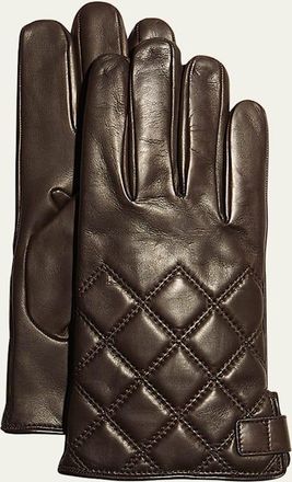 Guanti Giglio Fiorentino Mens Quilted Napa Snap Gloves with Cashmere Lining