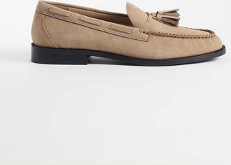 Asos Mocassini color talpa con nappe e dettagli in pizzo-Neutro