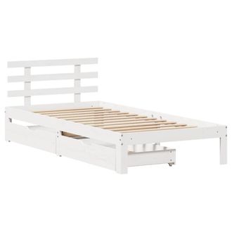 Berkfield Home Decorative Bed Frame with Drawers without Mattress White 100x200 cm