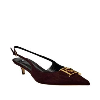 Elisabetta Franchi Pumps, female, Brown, Size: 7 1/2 US Suede Slingback