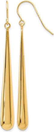 Diamond2Deal 14K Yellow Gold Shepherd Hook Drop Dangle Earrings