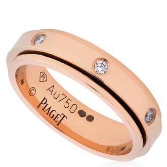 Piaget Possession 18k Rose Gold.13 CT Rose Gold Diamond Ring, Size 50